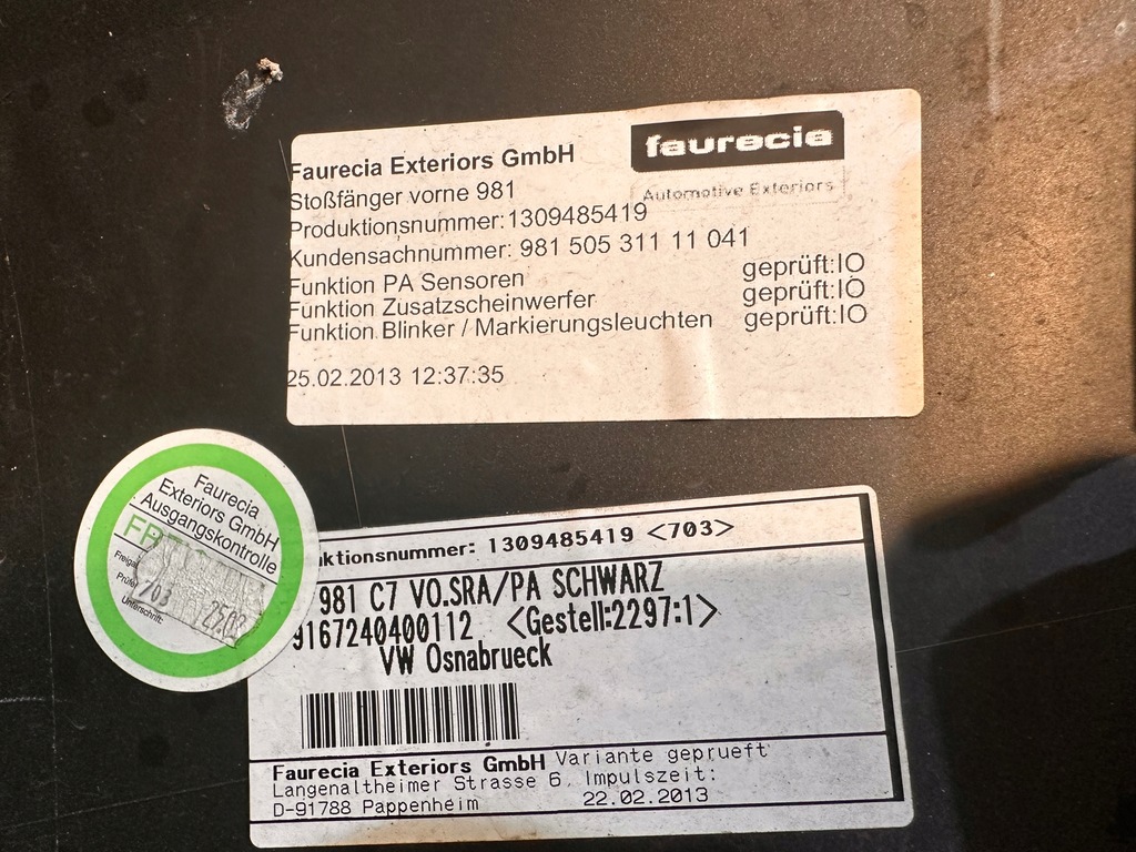 фото №11, Porsche cayman s 981 бампер перед передний