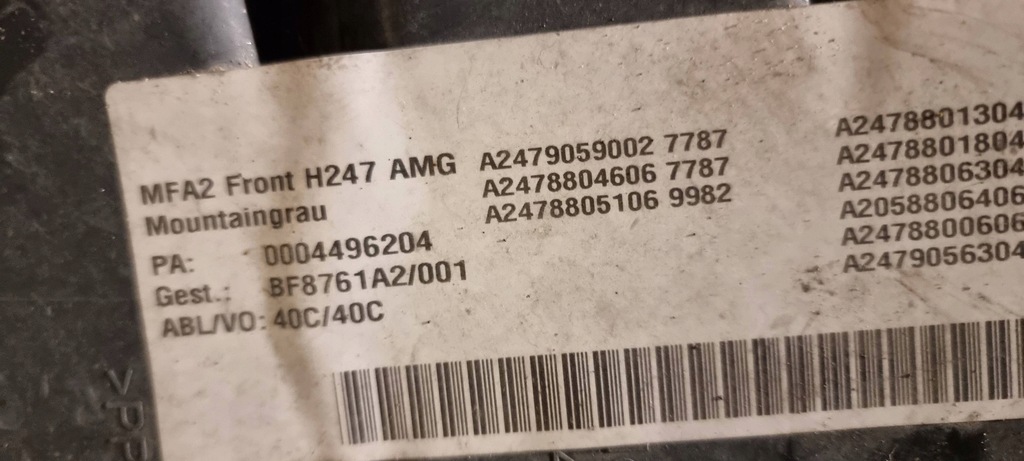 фото №15, Бампер перед mercedes h247 gla amg