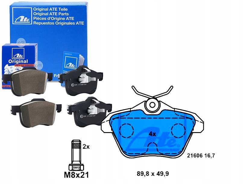 Купить Комплект тормозных колодок тормозных ate 9948577 71752987 7