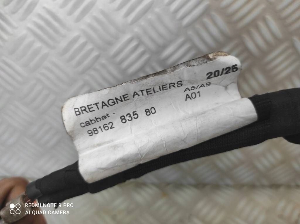 фото №6, Peugeot 208 i lift 1.5 hdi електропроводка клема мінусова акумулятор 9816283580