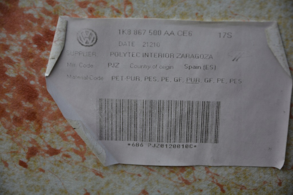 фото №9, Стеля vw scirocco titan pod люк 1k8867500