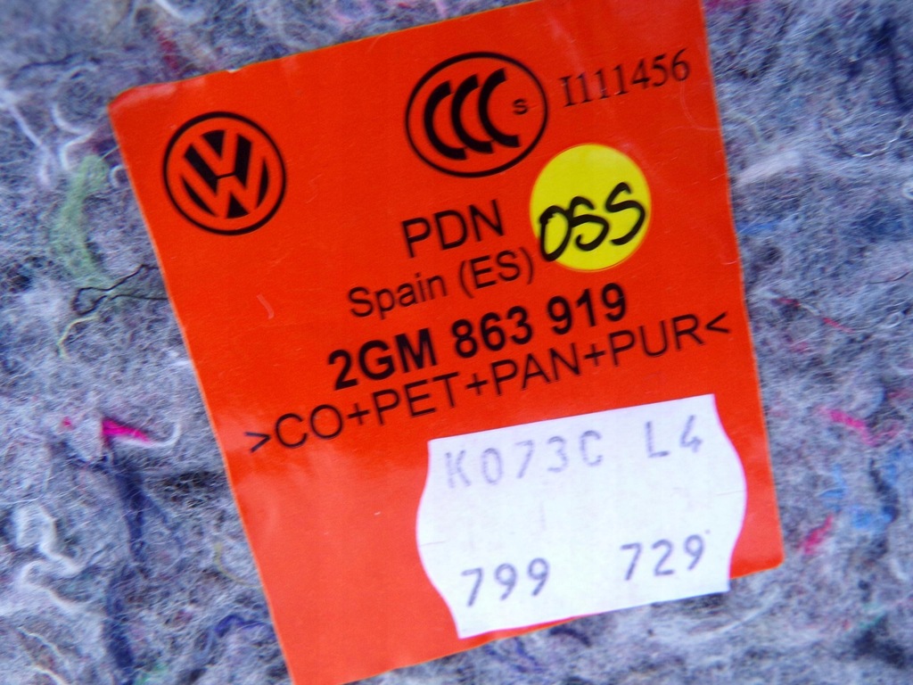 фото №12, Обшивка коврик шумоизоляция 2gm863367e vw t-cross