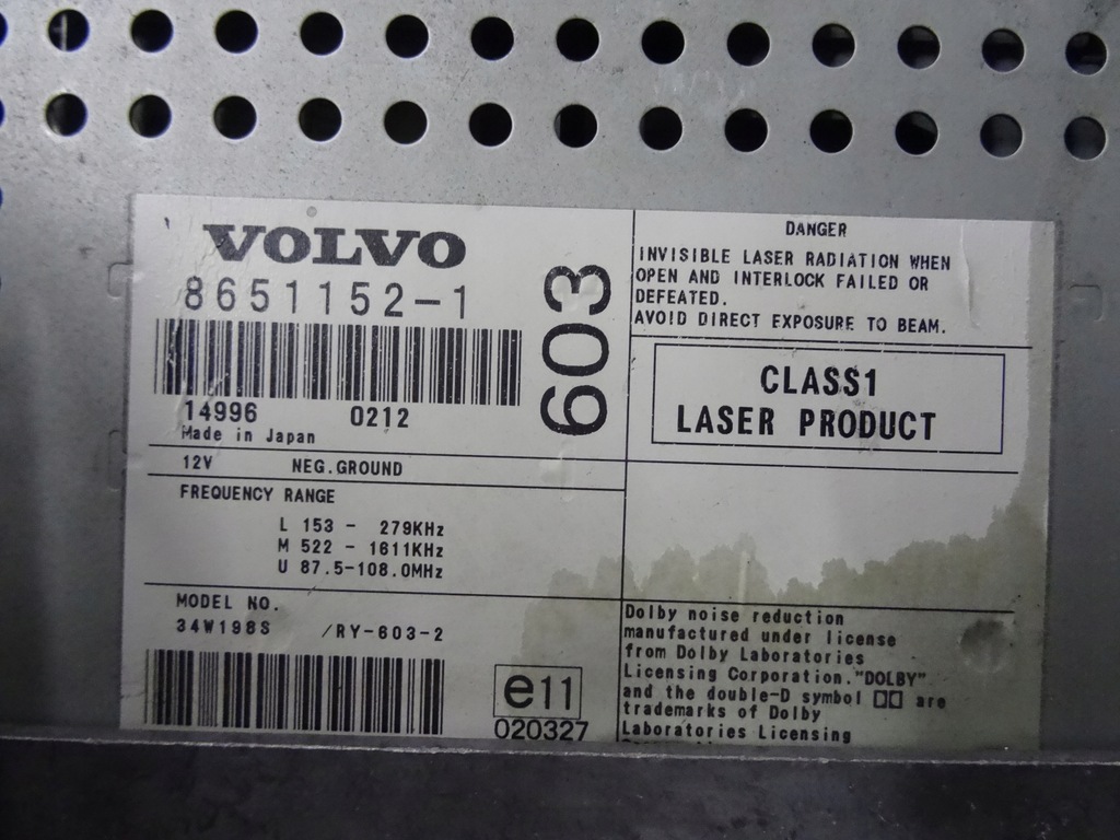 фото №9, Volvo s60 2.4d 02' рамка радіо cd 9491217 8651152-1