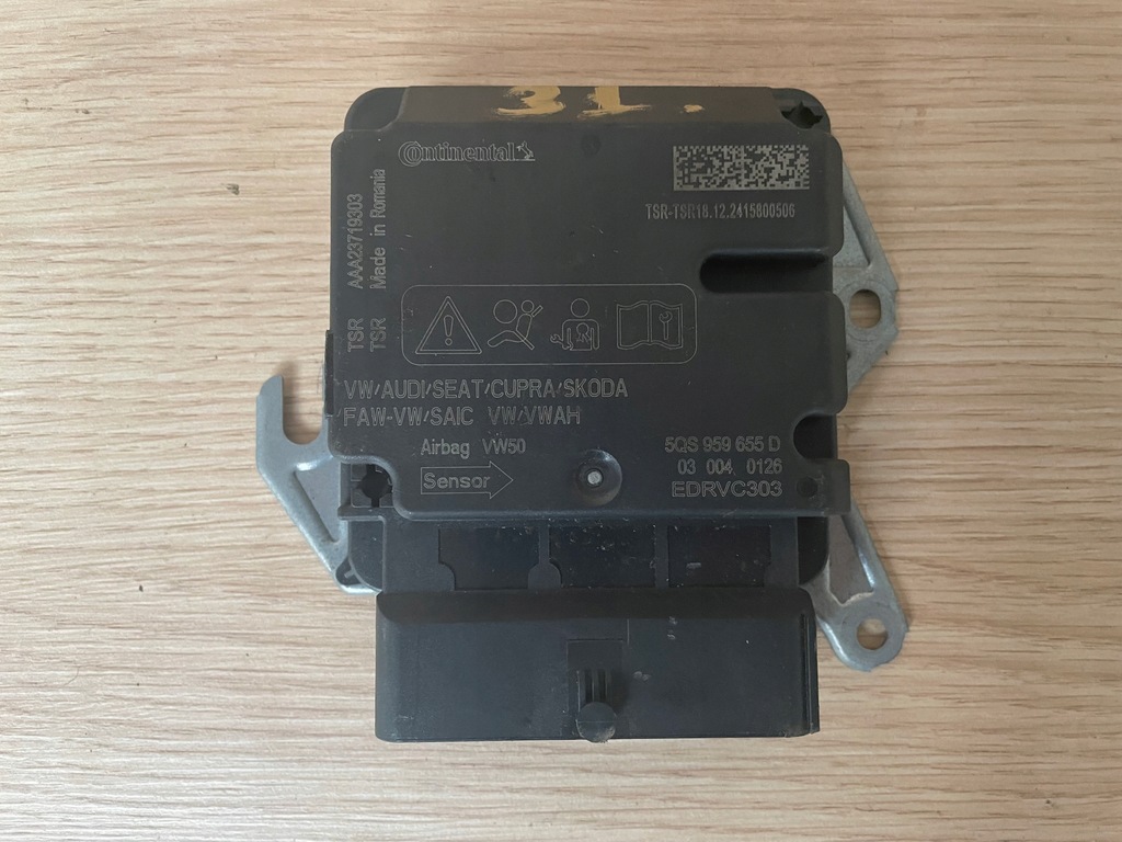 фото №1, Модуль датчик подушек подушка безопасности vw golf viii 8 19r-