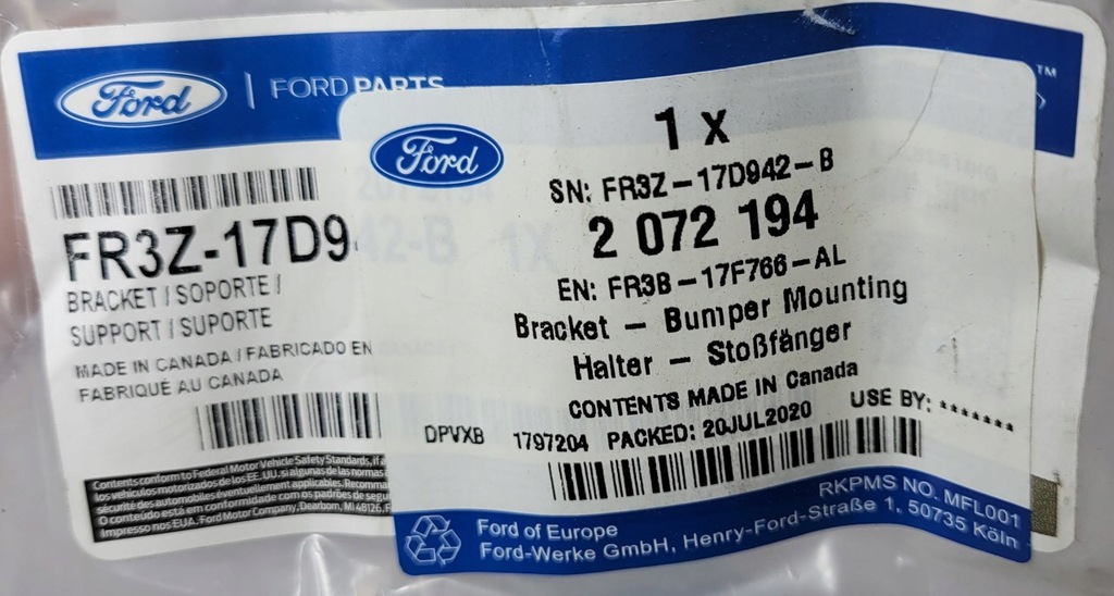 фото №14, Правий напрямна бампера заднього ford mustang 2015-17