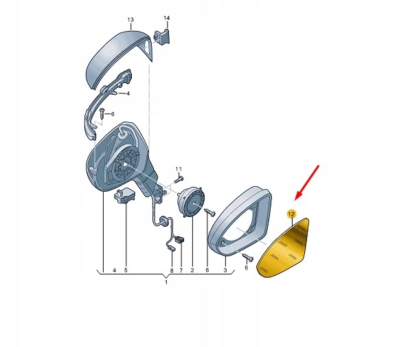 фото №9, Skoda enyaq iv передня частина left door mirror glass lhd 5lb857521