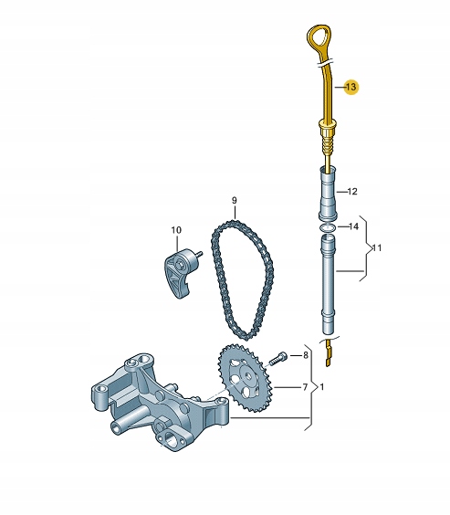 фото №1, Щуп щуп масла audi a4 caddy 06b115611m aso