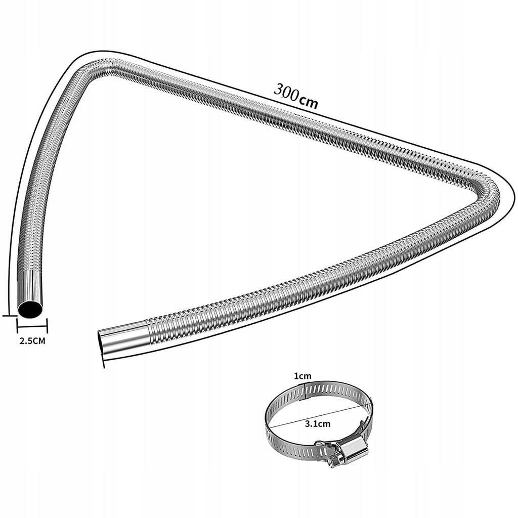 фото №2, Wąż випускний do автомобіля труба обігрівача повітря труба вихлопна 2,5 cm