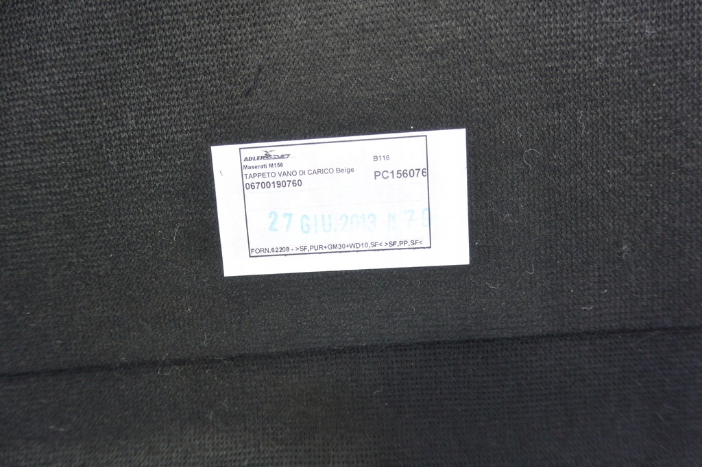 фото №8, Maserati quattroporte підлога обшивка багажника