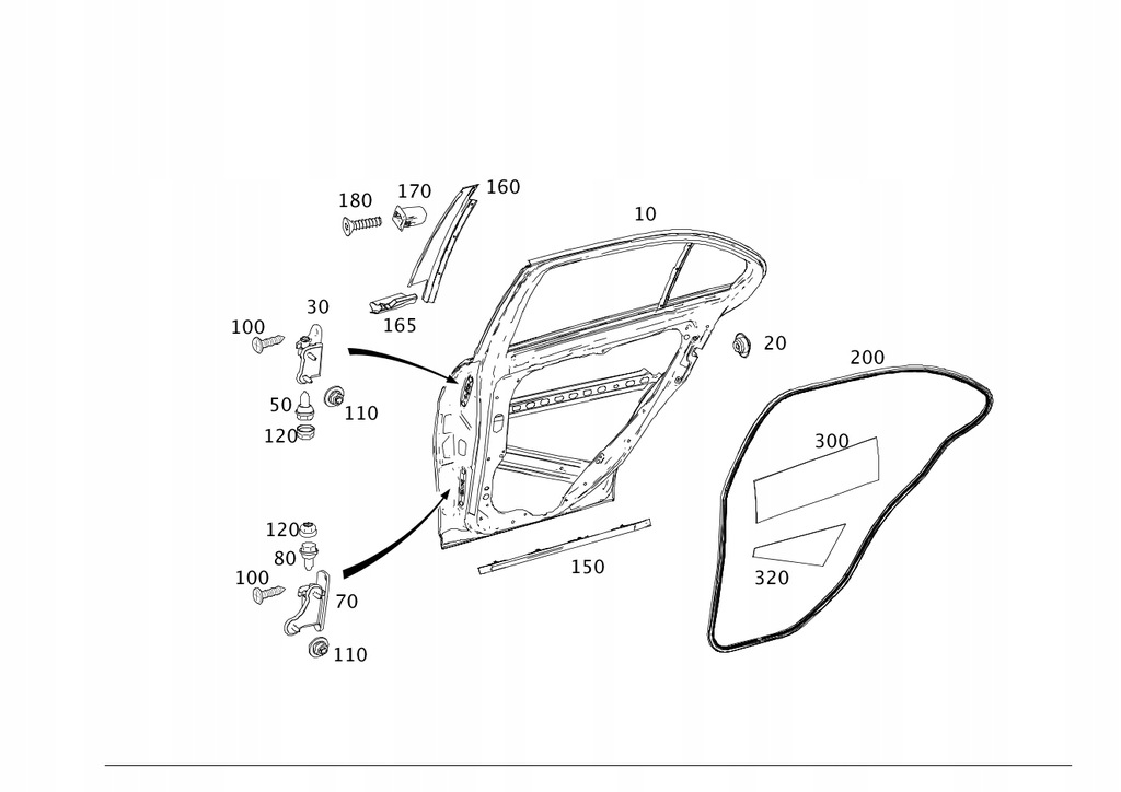 фото №4, Mercedes c klasa 204 накладка прокладка pod дверь