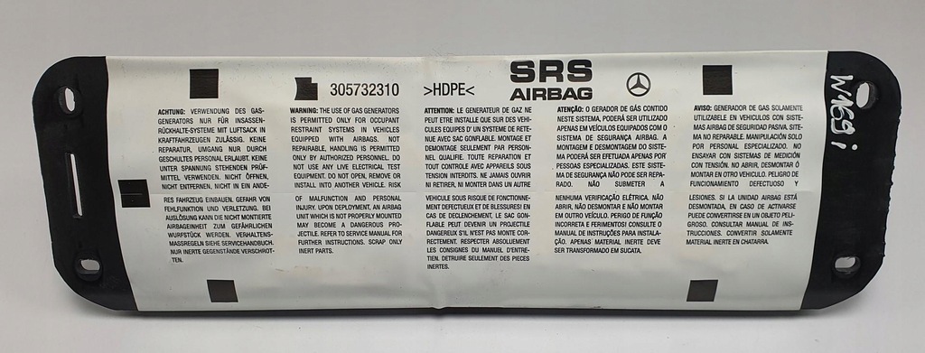 фото №1, Подушка подушка безопасности пассажира mercedes w169 1698600005