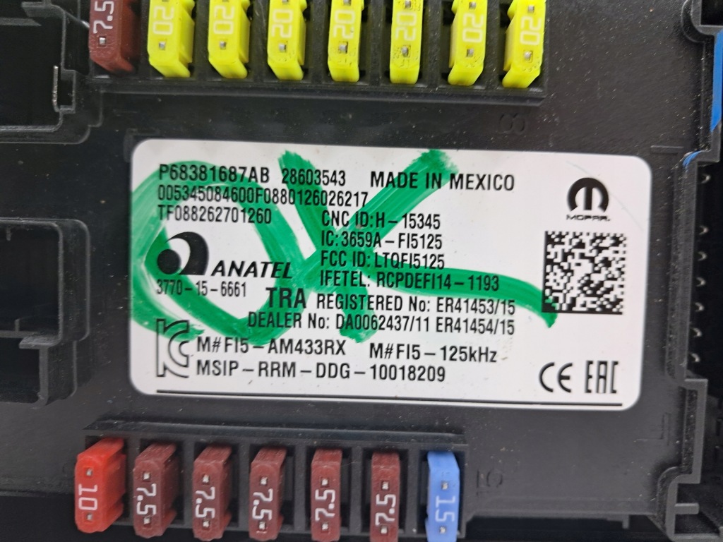 Jeep compass 17- модуль bsi 68381687ab америка Оригинал