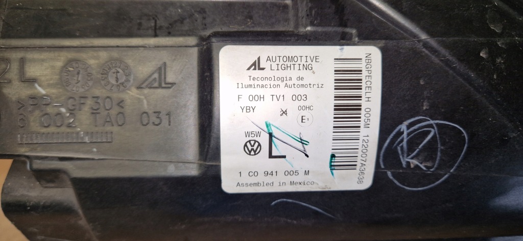 фото №3, Vw new beetle 1c0 лампа лівий перед 1c0941005 m