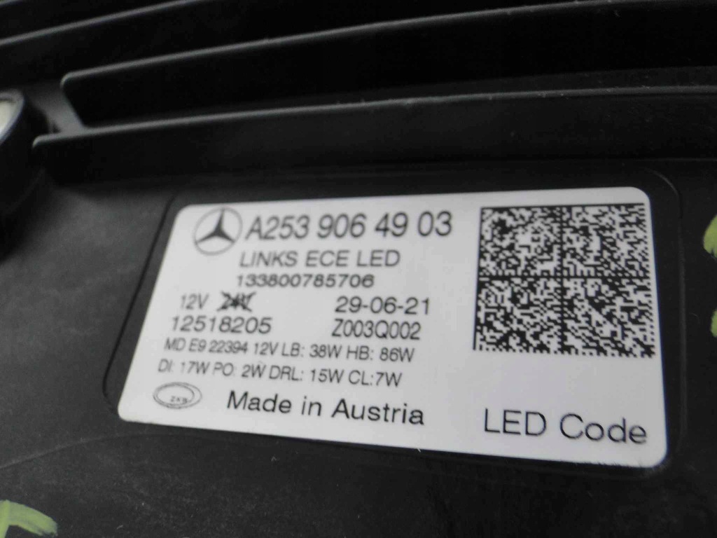 фото №13, Mercedes-benz оригинальный номер a2539064903 лампа multibeam led