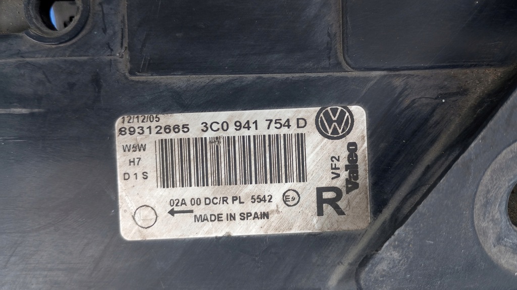 фото №11, Лампа правий перед ксенон 3c0941754d vw passat b6 europa лінза
