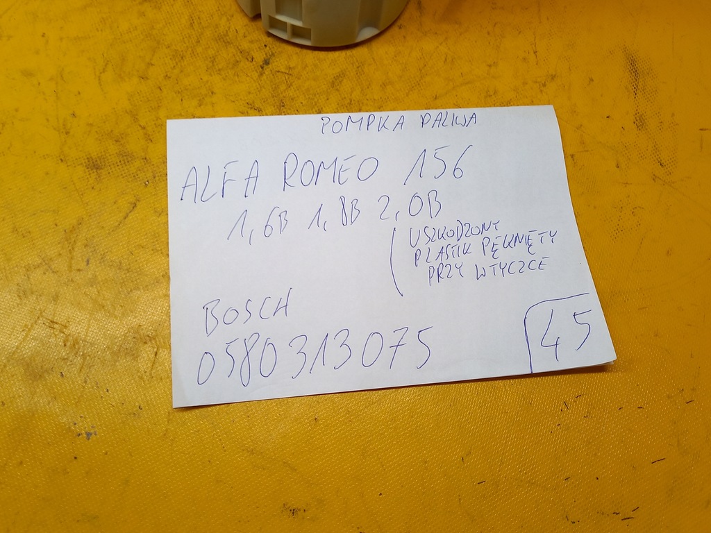 фото №14, 0580313075 насос топлива alfa romeo 156 1.8 lift