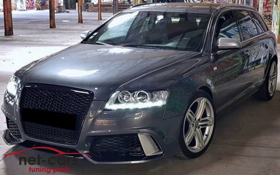 фото №16, Бампер перед диффузор audi a6 c6 4f 04-08 образец rs6 s6 чёрный набор