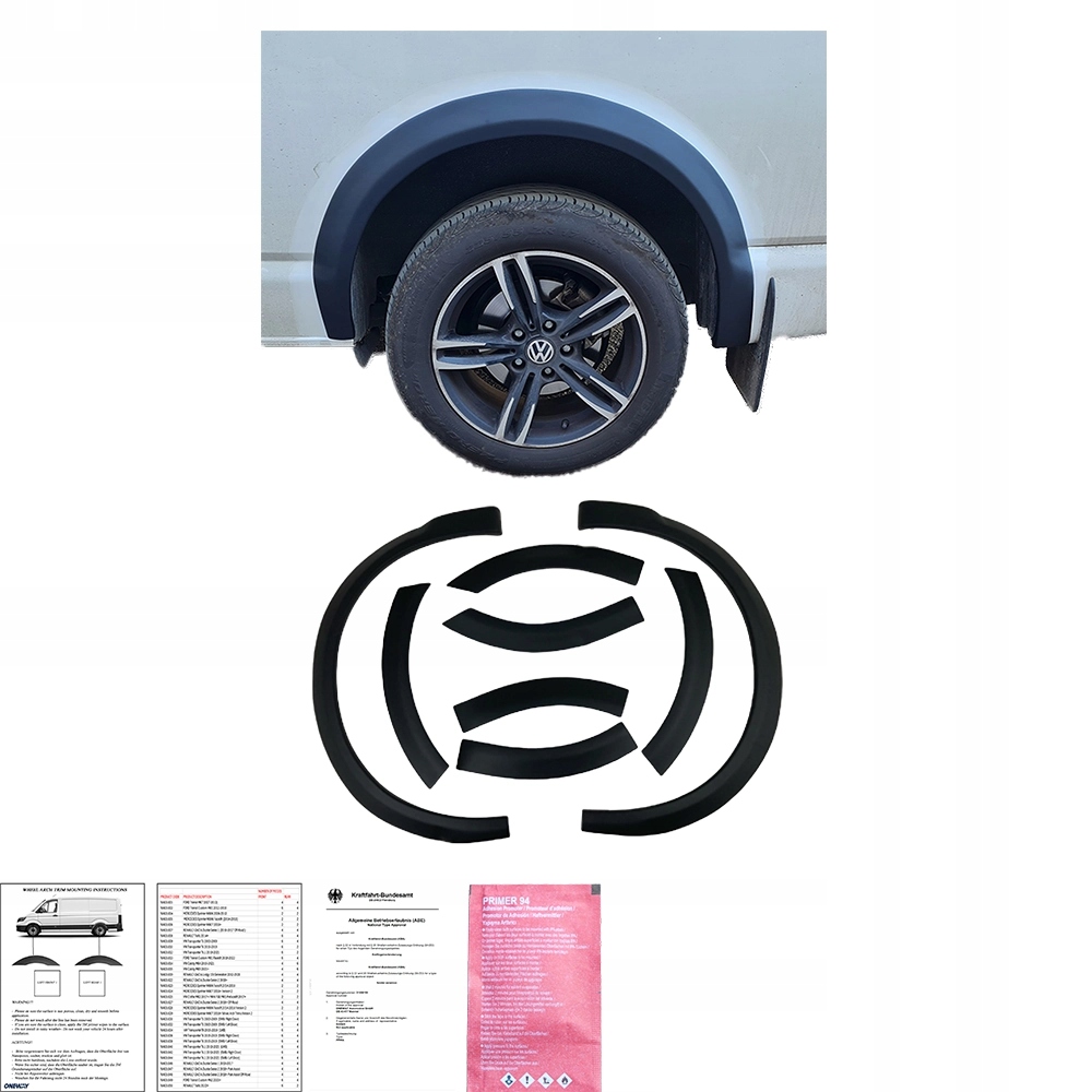 фото №7, Накладки подкрылок do vw transporter t6 2019-2021 po liftingu чёрный mat