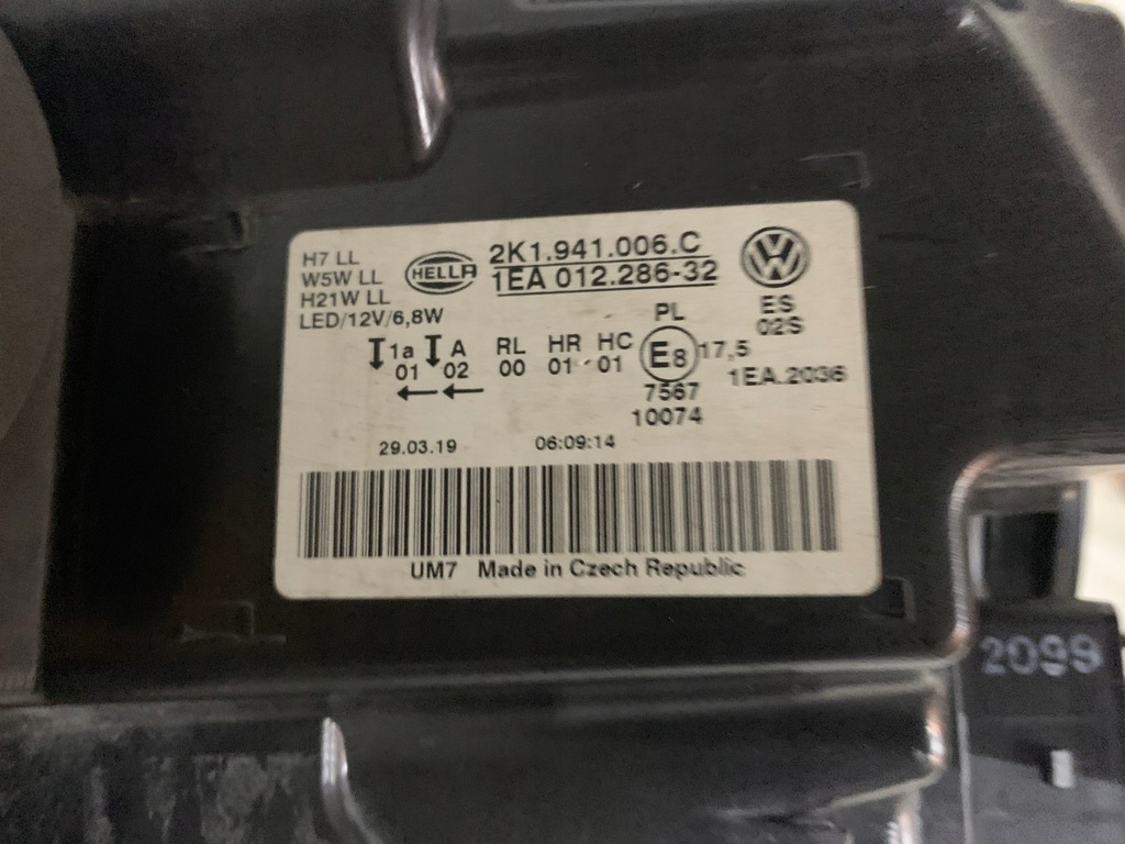 фото №7, Vw caddy 2k1 2015-2019 rok лампа правая перед led