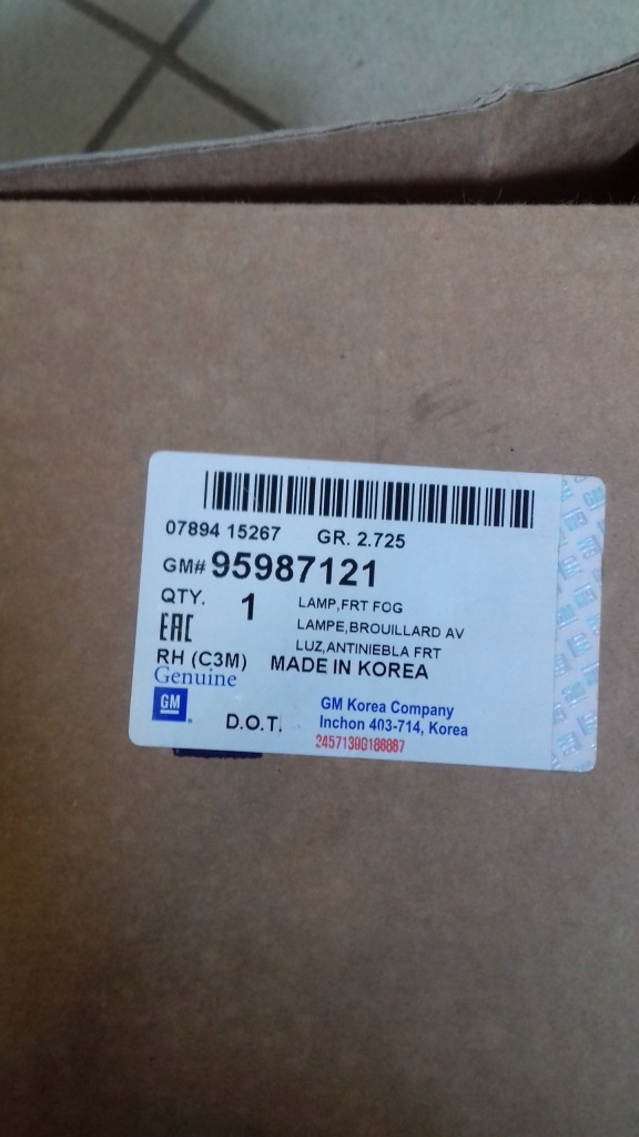 Spark m300 протитуманна фара правий 95987121 Оригінал