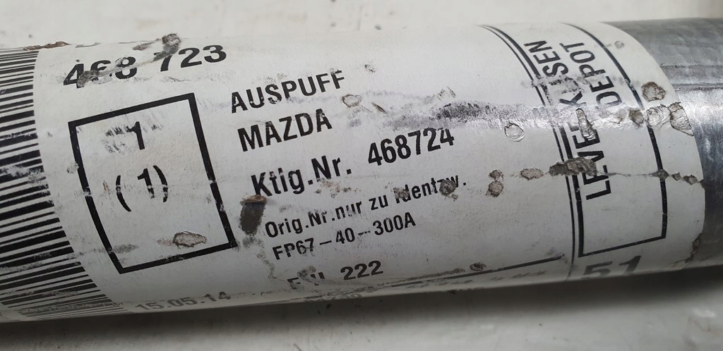 фото №2, Гасник середній труба вихлопна mazda premacy 1.8