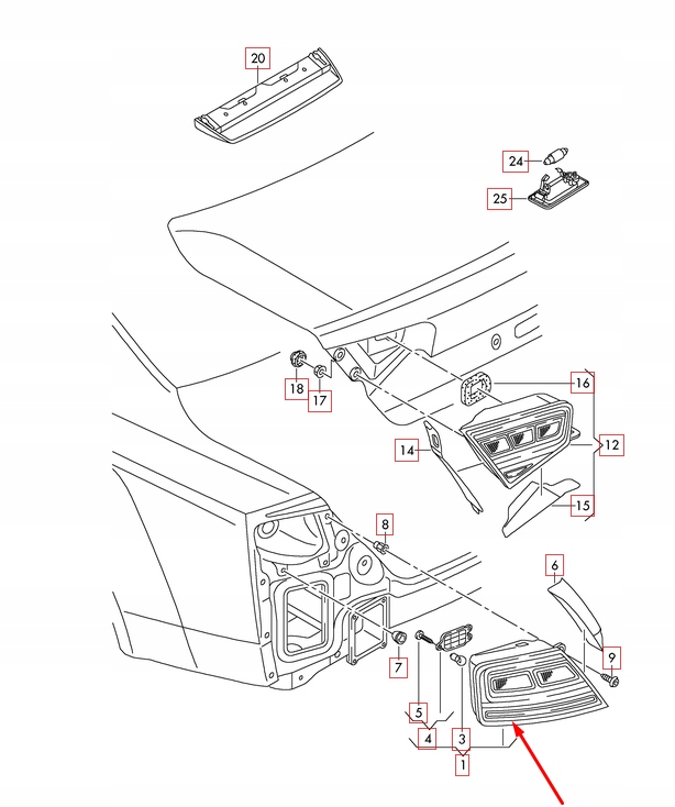 фото №2, Audi a8 d4 rear left задний фонарь 4h0945095m