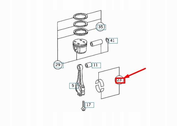 Набір вкладиші шатунних двигуна mercedes-benz ml w163 a1130300260 Ціна