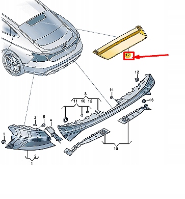 фото №1, Audi e-tron gt rear third brake центральный стоп light 4j3945097a