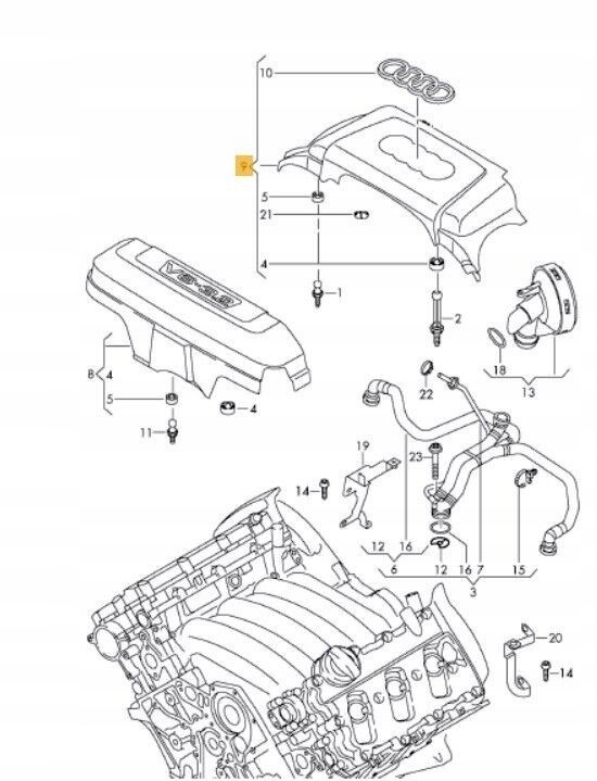 фото №6, Захист двигуна benzynowego fsi vag audi a6 a8 2 4 3 2 оригінальний