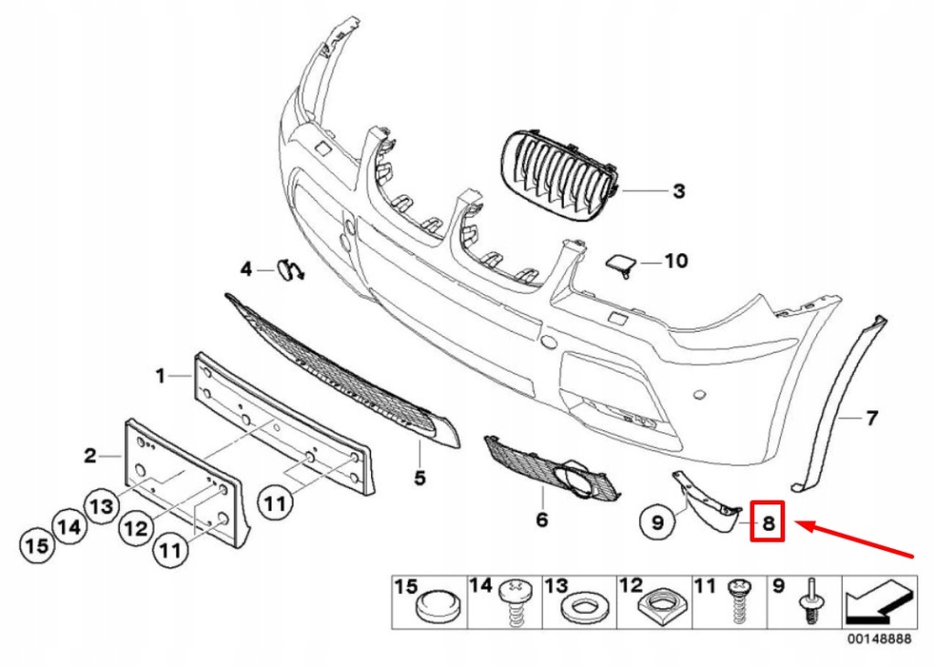Купити Bmw x3 e83 передня права прокладка wargi ciśnieniowej 51643414884 3414884