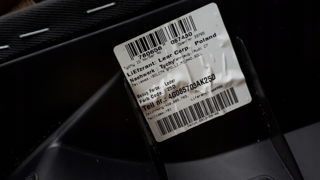 фото №8, A6 c7 4g обшивка сиденье задняя левый правый кожа 2x a7