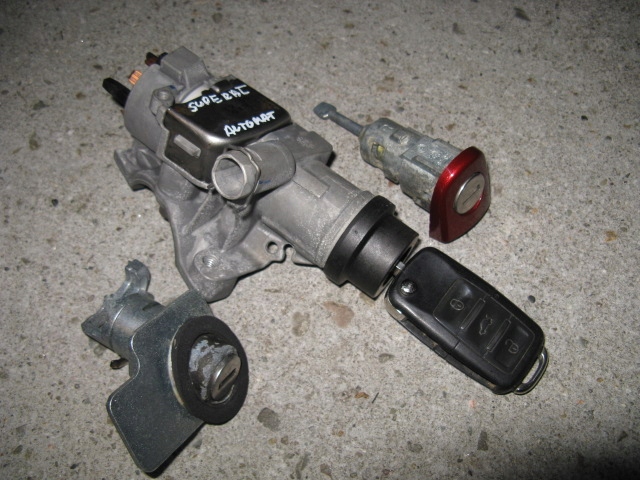 фото №1, Замок зажигания+ вкладыши skoda superb i автоматическая коробка передач