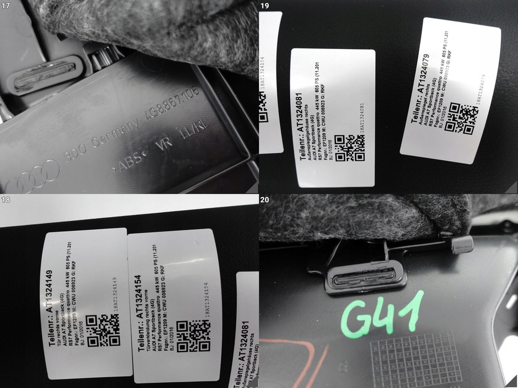 фото №12, Audi rs7 s7 a7 4g8 c7 14-18 обивка обшивка дверь правая перед exclusive