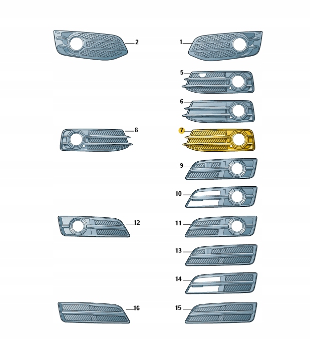 Заглушка решітка бампера audi a3 8p sline ліва aso Ціна