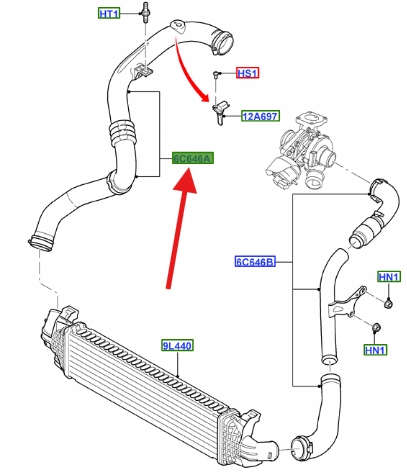 Купить Шланг труба интеркулер ford mondeo smax 1.8 tdci 1521483 _ 6g91-6c646-bf