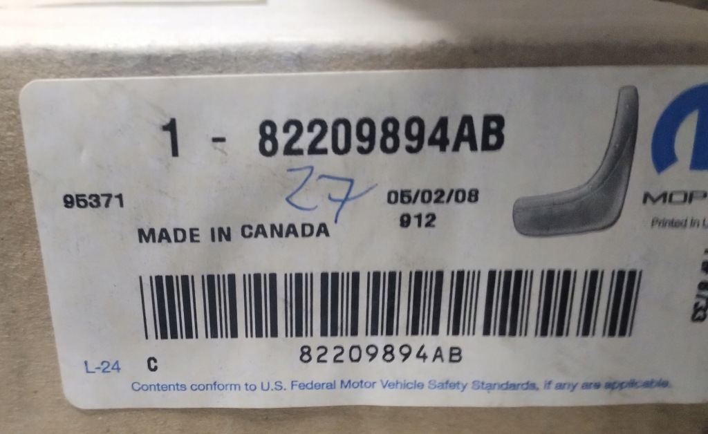 фото №3, Jeep compass 2007-2016 chlapacze/osłony бризковики mopar оригінальний номер 82209894ab