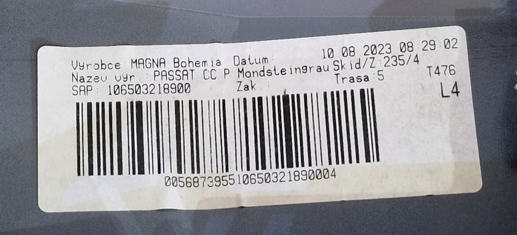 фото №12, Vw arteon la7c молдинг порог правая наружная 3g8853856j