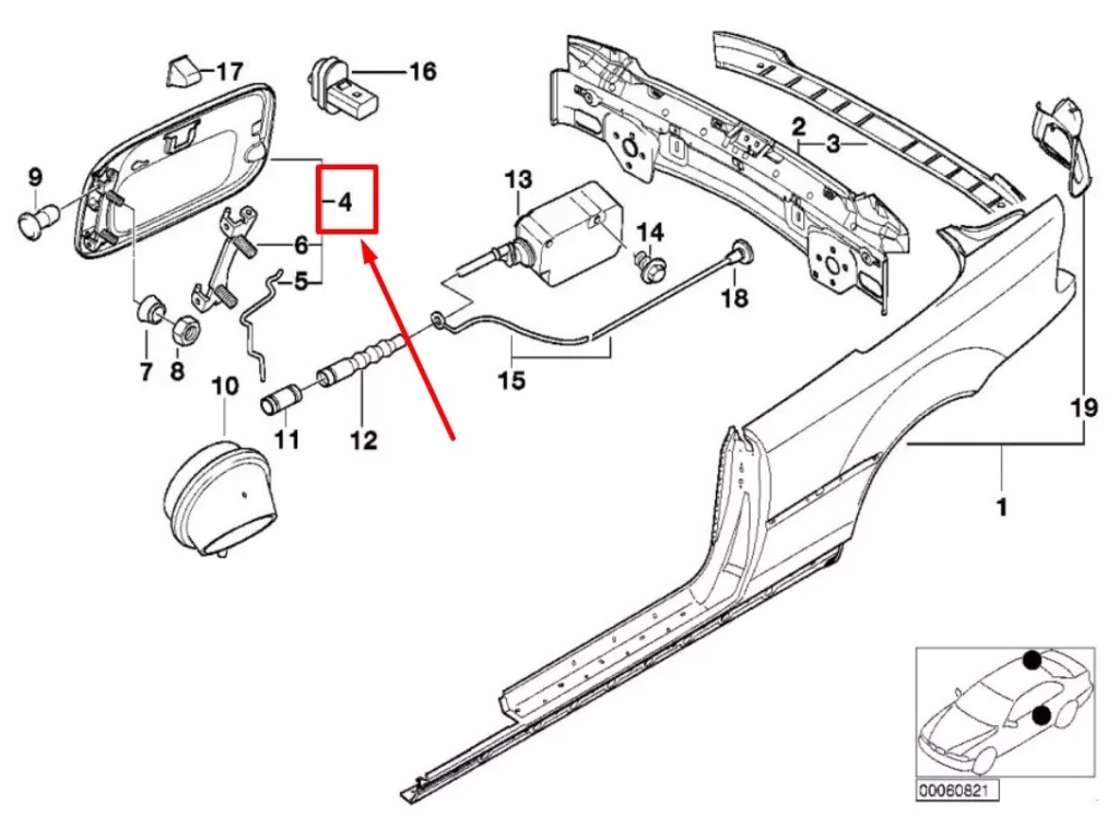 Купити Bmw 3 кабріолет  e46 кришка багажника заливної пального 51172695524 2695524 oem