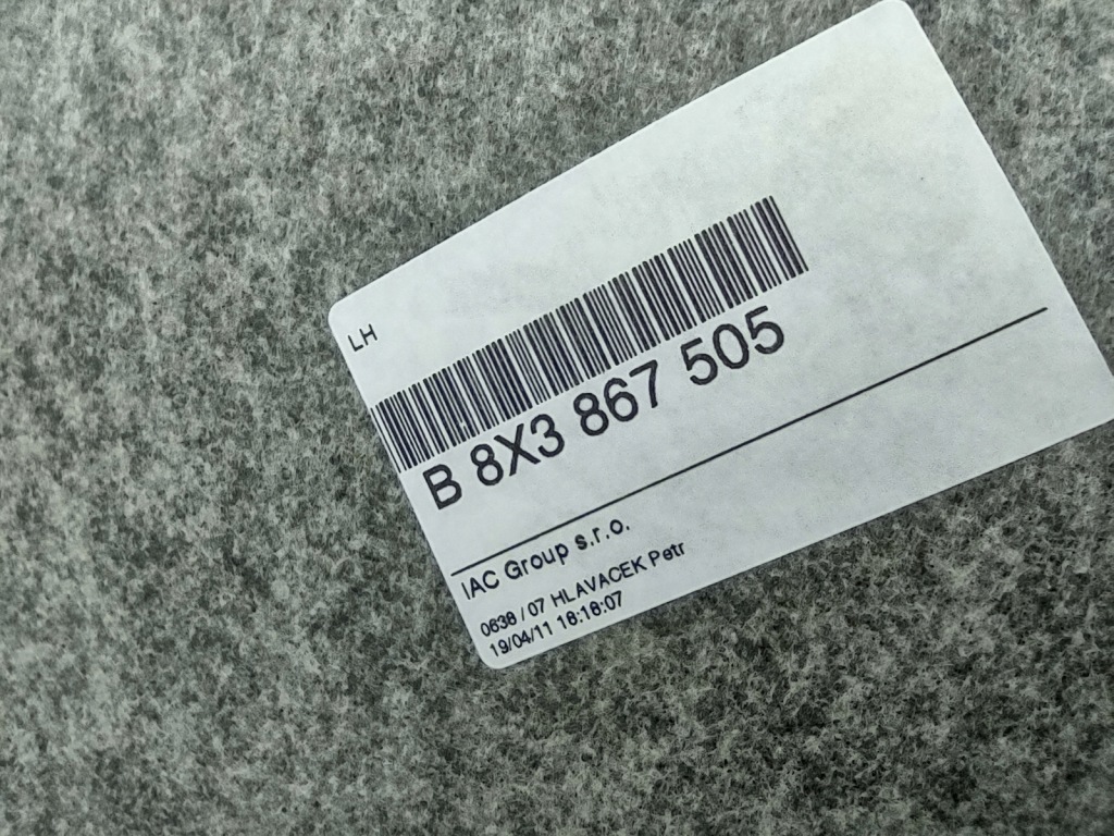 Потолок 8x3867505 eu5 audi a1 3 дверь 2010-2018r. titangrau оригинал Оригинал