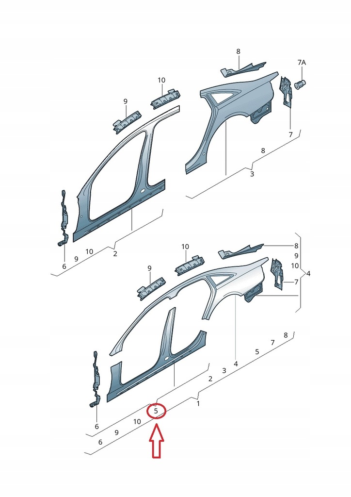 фото №1, Новий поріг блок двигуна правий audi a6 s6 c7 sedan aso rzeszów