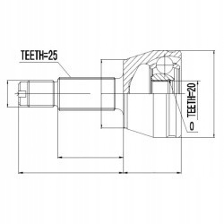 фото №1, Шарнір зовнішній ford ka 1.3 96-,1.6 03-,mazda 121 96- 25/20/57mm