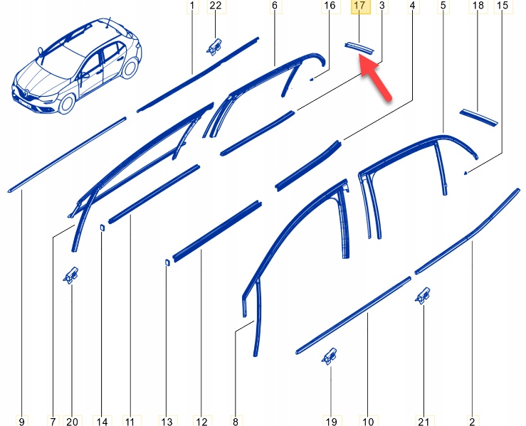 фото №5, Молдинг прокладка двері правий задня renault megane iv 4