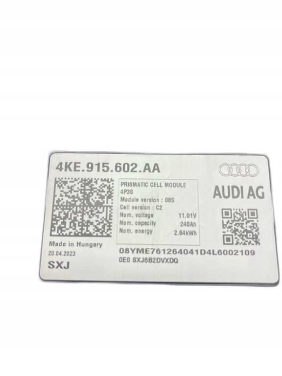 Акумулятор for audi e-tron oem: 4ke915602aa Зі Шроту