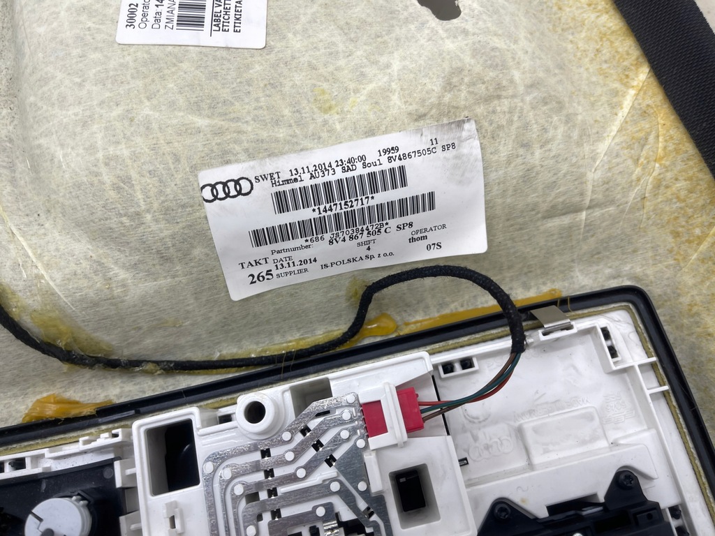 фото №14, Audi a3 8v sportback потолок люк sline czarna 8v4867505c