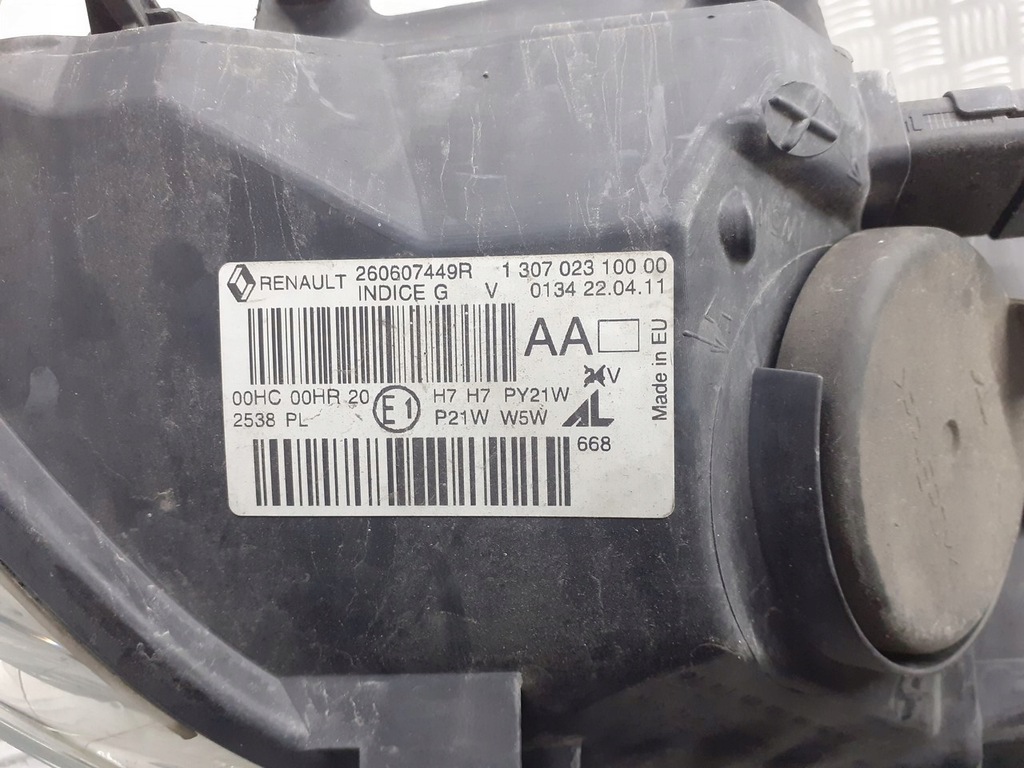 фото №2, Лампа левая передняя renault megane 260607449r