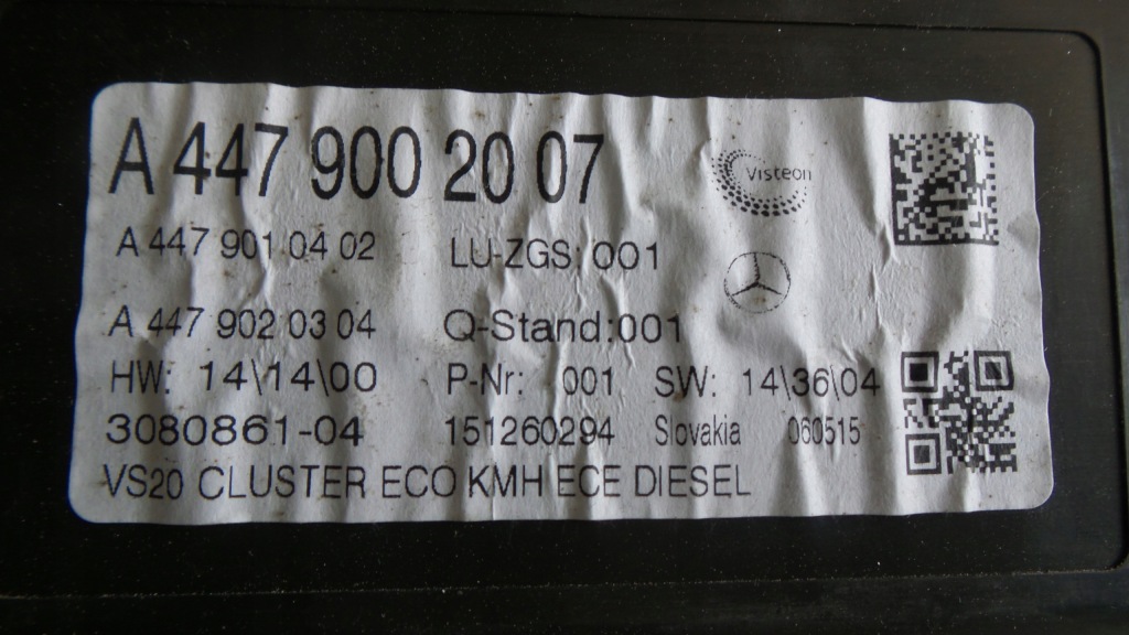 фото №5, Счетчик приборная панель mercedes vito w447 a4479002007 1.6cd