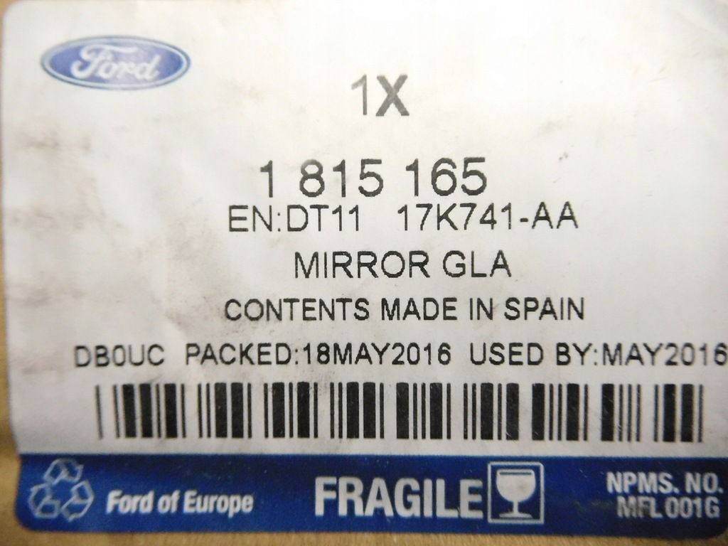 фото №6, Стекло зеркало lewego ford transit tourneo 1815165
