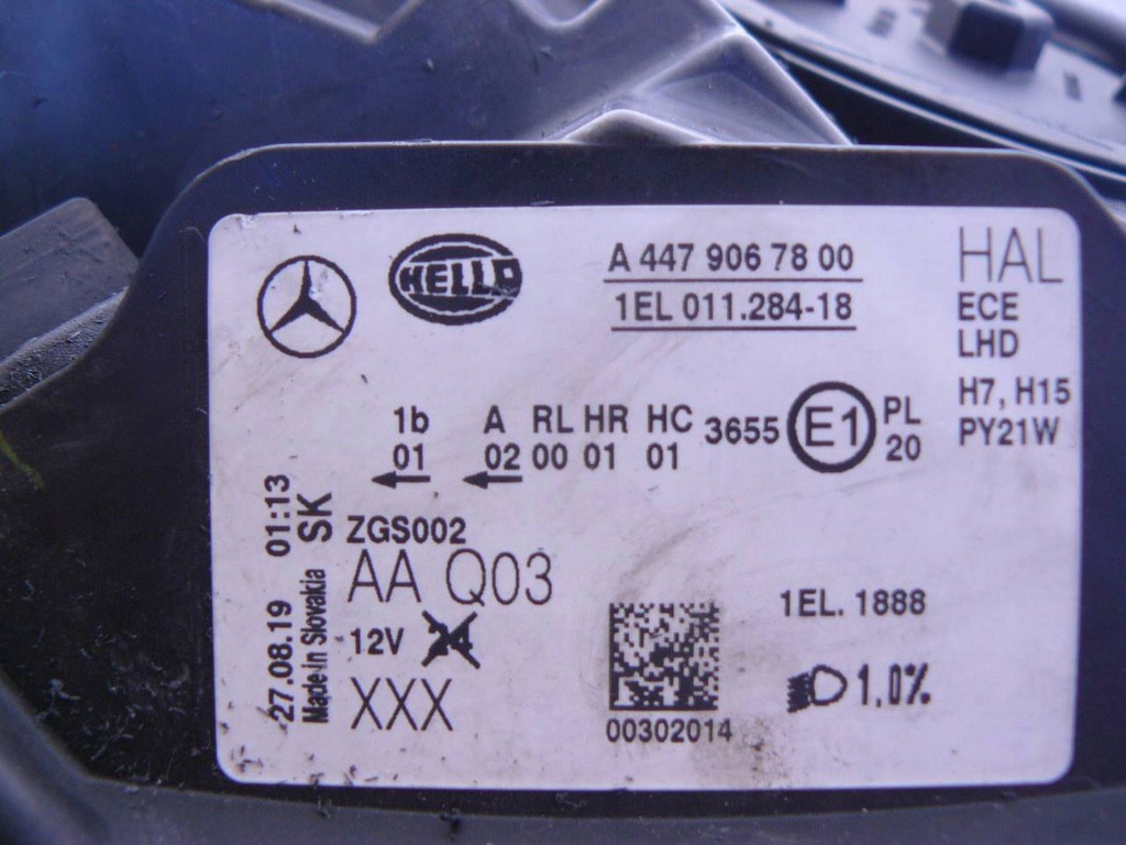 фото №16, Mercedes vito w447 лампа передняя правая обычная