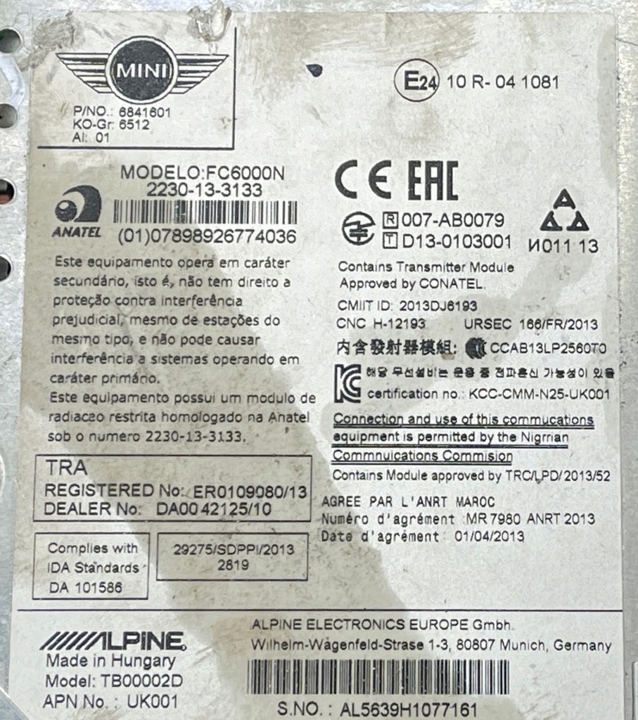 фото №3, Mini f54 f55 f56 радио 6841601