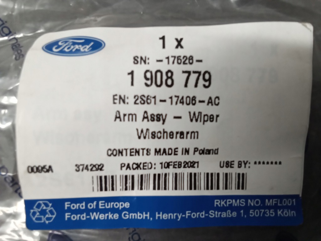 фото №3, Рычаг дворники задняя ford fusion fiesta mk6